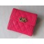 Chanel Tri-Fold Wallet Calfskin Leather A48980 Peach JK1431KX51