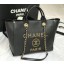 Copy 1:1 Chanel original Calfskin Leather Tote Bag 78901 black JK4980xD64