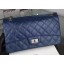 Fake 1:1 Chanel Classic Flap Bag Black Original Calfskin Leather CHA6059 Blue JK444YK70