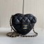 Fake Chanel 2022S Love Heart Original Lambskin Crossbody Chain Mini Bag AS3191 Black JK2528pE71