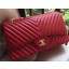 Fake Chanel Classic Flap Bag Red Sheepskin Chevron Quilting A1113 Gold JK213lF58