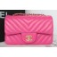 Fake Cheap Chanel Classic MINI Flap Bag Chevron Sheepskin Leather A1119 Rose JK291Kt89
