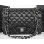 First-class Quality Chanel Classic Flap Bag Black Original Sheepskin Leather CFA1116 Silver JK453VJ28