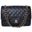 First-class Quality Chanel Jumbo Quilted Classic Flap Bag Black Cannage Patterns A58600 Gold JK704Sf41