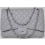 Imitation AAA Chanel Maxi Quilted Classic Flap Bag Grey Cannage Patterns A58601 Silver JK689kf15