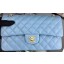 Imitation Chanel 2.55 Series Flap Bag SkyBlue Sheepskin Leather A06375 Gold JK652sJ18