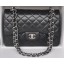 Imitation Chanel Jumbo Double Flaps Bags Black Sheepskin Leather A36097 Silver JK188Oz49