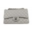 Knockoff AAAAA Chanel Classic Flap Bag OffWhite Original Leather CF1113 Silver JK1040Jc39