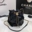 Knockoff CHANEL Calfskin small drawstring bag & gold-Tone Metal AS1613 black JK4033tU76