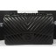 Knockoff Chanel Classic Flap Bag Sheepskin Chevron Quilting A1113 Black JK765tp21
