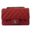 Knockoff Chanel Classic MINI Flap Bag Red Cannage Pattern CF1119 Silver JK958yK94