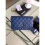 Knockoff Chanel classic wallet on chain Grained Calfskin & gold-Tone Metal 33814 Pearlescent blue JK4588NL80