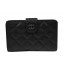 Knockoff Chanel Matelasse Bi-Fold Wallet Black Original Cannage Pattern A48667 Silver JK1488fY84