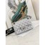 Knockoff Chanel MINI 2.55 HANDBAG Metallic Grained Calfskin & White Metal AS0874 Silver JK2816vf92