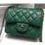Luxury Chanel Classic MINI Flap Bag Litchi Leather A6874 Green JK347Px24
