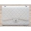 Luxury Chanel Maxi Quilted Classic Flap Bag White Cannage Pattern A58601 Silver JK542UV86