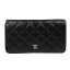 Replica Chanel Bi-Fold Wallet Black Original Sheepskin A31509 Silver JK1490ls37