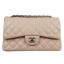 Replica Chanel Classic Flap Bag Beige Original Leather CF1113 Silver JK970UD97
