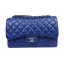 Replica Chanel Classic Flap Bag Blue Original Leather CF1113 Silver JK1046CQ60