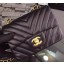 Replica Chanel Classic mini Flap Bag Black Chevron Sheepskin Leather A68748 Gold JK629zR45