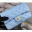 Replica Chanel Classic mini Flap Bag SkyBlue Sheepskin Leather A67350 Gold JK633AP18