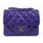 Replica Chanel Classic MINI Flap Bag Violet Original Sheep Leather CF1115 Silver JK947cK54