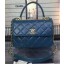 Replica Chanel Classic Top Flap Bag Original Sheepskin Leather A92236 Blue JK349BJ25