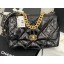 Replica Cheap chanel 19 large flap bag Waxed skin AS1162 black JK3584Mq48