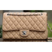 AAA 1:1 Chanel 2.55 Series Flap Bag Apricot Sheepskin Leather A1112 Silver JK713yF79