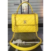 AAA 1:1 Chanel Classic Top Flap Bag Original Sheepskin Leather A92236 Yellow JK348yF79