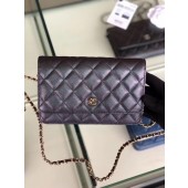 AAA 1:1 Chanel classic wallet on chain Grained Calfskin & gold-Tone Metal 33814 Pearlescent black JK4589vi59