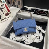 AAA 1:1 Chanel Flap Shoulder Bag Grained Calfskin AS9960 blue JK3074yF79