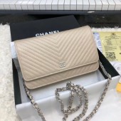 AAA Chanel WOC Original Caviar Leather Flap cross-body bag E33814 gold silver chain JK5181zK34
