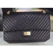AAA Replica Chanel Classic Flap Bag Original Chevron Leather A90669 Black JK98cf50