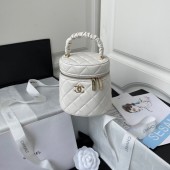 AAA Replica Chanel lambskin top handle bag AP2730 white JK2459cf50