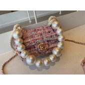 AAA Replica CHANEL Tweed Braided Sheepskin & Gold-Tone Metal AS0593 pink JK2487Oy84