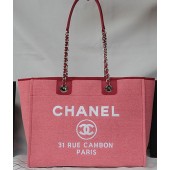 AAAAA Chanel Medium Canvas Tote Shopping Bag A67001 Pink JK504aM93
