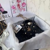 AAAAA Chanel mini drawstring bag AS1077 black JK3284Qa67