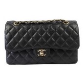 AAAAA Imitation Chanel 2.55 Series Bags Black Cannage Pattern Leather CFA1112 Gold JK978Sy67