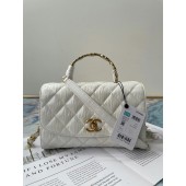 AAAAA Imitation Chanel mini flap bag with top handle AS2478 white JK3339Sy67