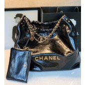 AAAAA Imitation Chanel Original Oil Wax Leather Calfskin Cable Shopping Bag A67088 Black JK2974Sy67
