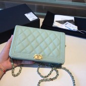 AAAAA Knockoff BOY CHANEL Original Wallet on Chain A80287 Light green JK5027Pg26