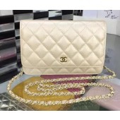 AAAAA Knockoff Chanel WOC mini Flap Bag Deer Skin A5375 Apricot JK111Pg26