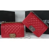 Boy Chanel mini Flap Bag Original Sheepskin A67085 Dark Red JK525Kf26