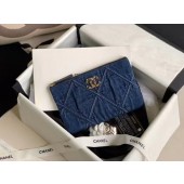 Chanel 19 small carry on bag AP1059 blue JK3945qB82