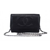 Chanel Cannage Pattern Leather Flap Shoulder Bag A8892 Black JK1051UM91