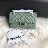 Chanel Flap Original Cowhide Leather 30225 green Silver chain JK5111UW57