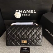 Chanel Flap Shoulder Bag Black Original Calfskin Leather 277 Gold JK5294rh54