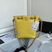 Chanel Lambskin bucket bag AS2381 yellow JK3370Nw52