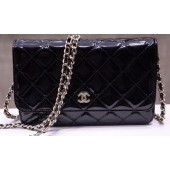 Chanel mini Flap Bag Black Patent Leather A33814P Gold JK161lk46